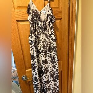 Topshop Ruffle Slip Dress - Animal Print